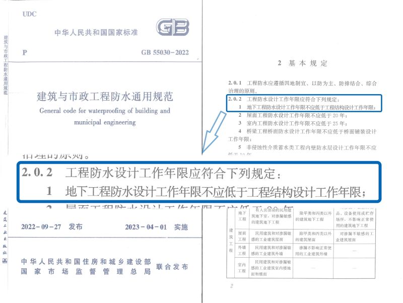 GB 55030-2022 建筑与市政工程防水通用规范2022